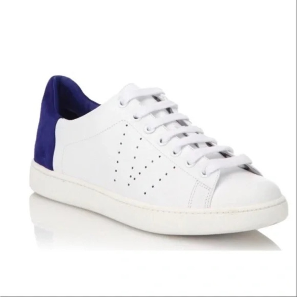Vince Varin Two-Tone Leather Sneaker Plaster/Cobalt; size 6; GUC!